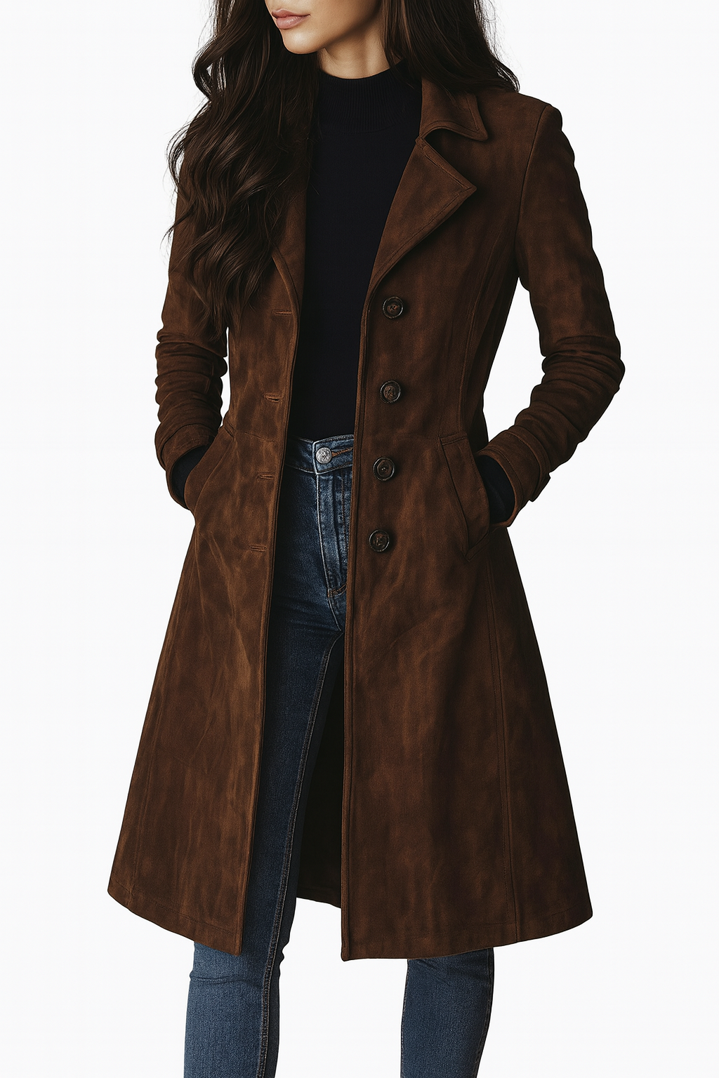 Flora | Manteau Hiver Femme Long Élégant avec Silhouette Flatteuse