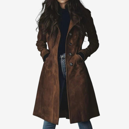 Flora | Manteau Hiver Femme Long Élégant avec Silhouette Flatteuse