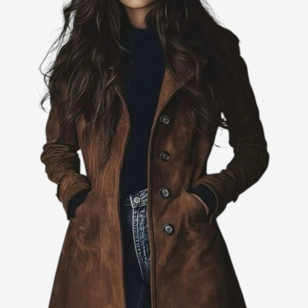 Flora | Manteau Hiver Femme Long Élégant avec Silhouette Flatteuse