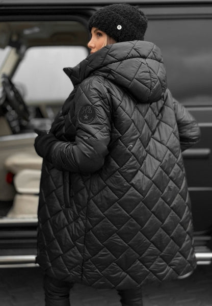 Axelle | Manteau Hiver Femme Matelassé Élégant à Capuche Long