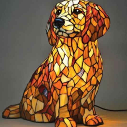 Loulou | Lampe de chien Magique en verre coloré