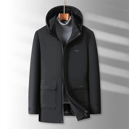 Ulysse | Veste Hiver Moderne avec Capuche et Doublure Confortable pour Hommes