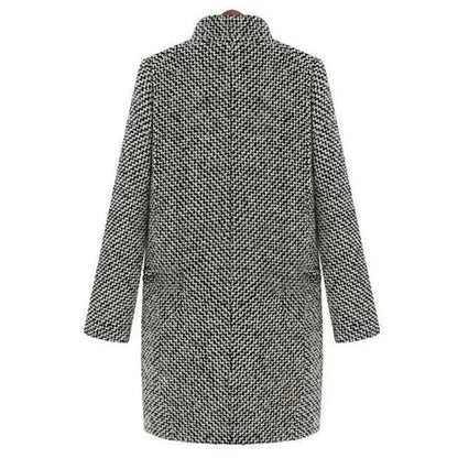 Margaux | Manteau Hiver Femme Chic en Laine avec Col en V - Confort et Élégance pour Températures Froides