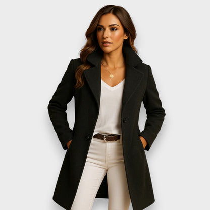 Charlie | Manteau Hiver Femme Classique en Laine à Double Boutonnage