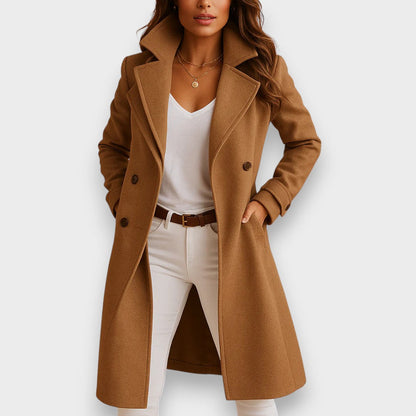 Charlie | Manteau Hiver Femme Classique en Laine à Double Boutonnage