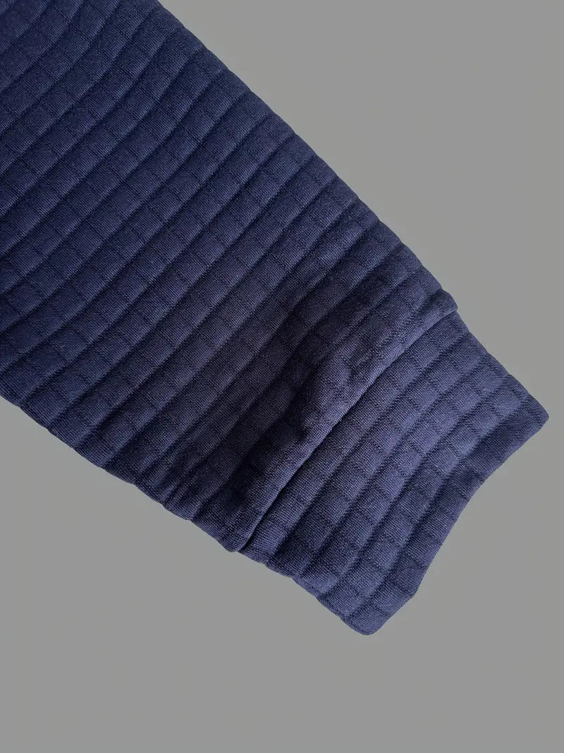 Maël | Polo Homme à Manches Longues en Tissu Structuré avec Poche Zippée et Col à Boutons