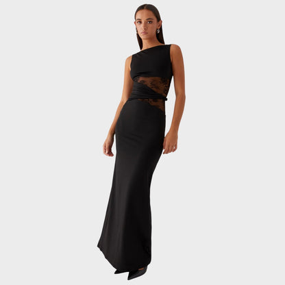 Isaline | Robe Longue Élégante Femme en Dentelle