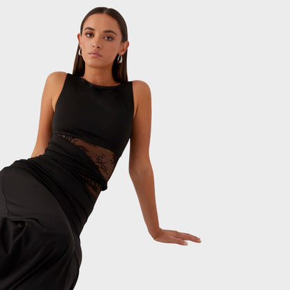 Isaline | Robe Longue Élégante Femme en Dentelle