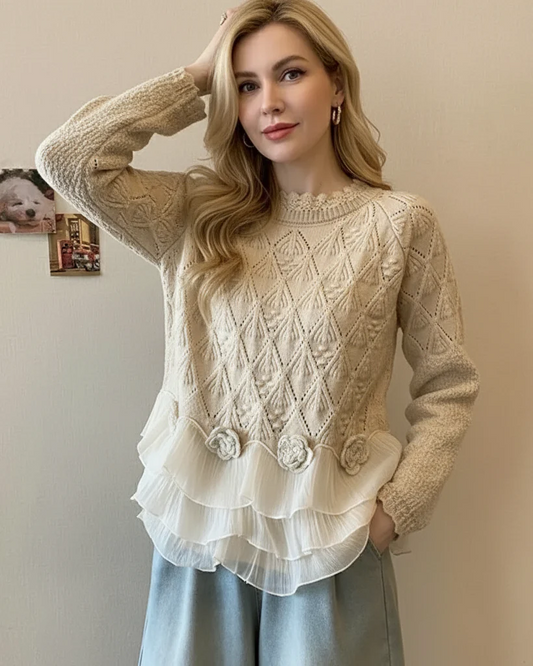 Taylore | Cardigan À Volants Élégant Pour Femmes - Chic, Romantique, Fluide