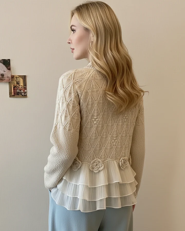 Taylore | Cardigan À Volants Élégant Pour Femmes - Chic, Romantique, Fluide