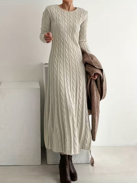 Samantha | Robe Longue Femme Élégante en Tricot Torsadé pour Été
