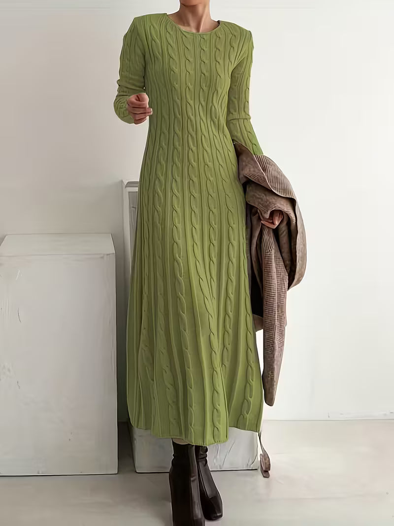 Samantha | Robe Longue Femme Élégante en Tricot Torsadé pour Été