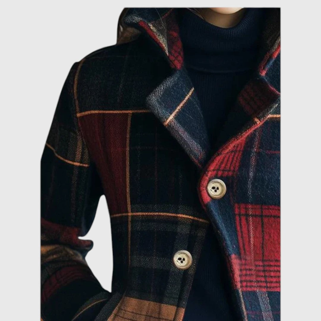 Aïda | Veste Femme Élégante à Carreaux pour Manteau Hiver