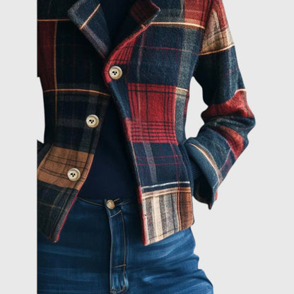 Aïda | Veste Femme Élégante à Carreaux pour Manteau Hiver